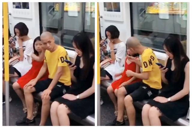 Đi tàu điện bố tranh thủ nhìn trộm gái xinh con thẳng tay xử ai cũng tấm tắc - 5
