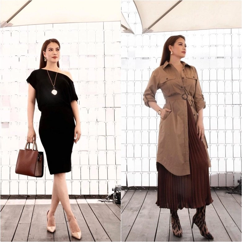 Đón tiếp 2 miss earth quốc tế trương ngọc ánh lẫn phương khánh khiêm tốn chọn tông đen - 6