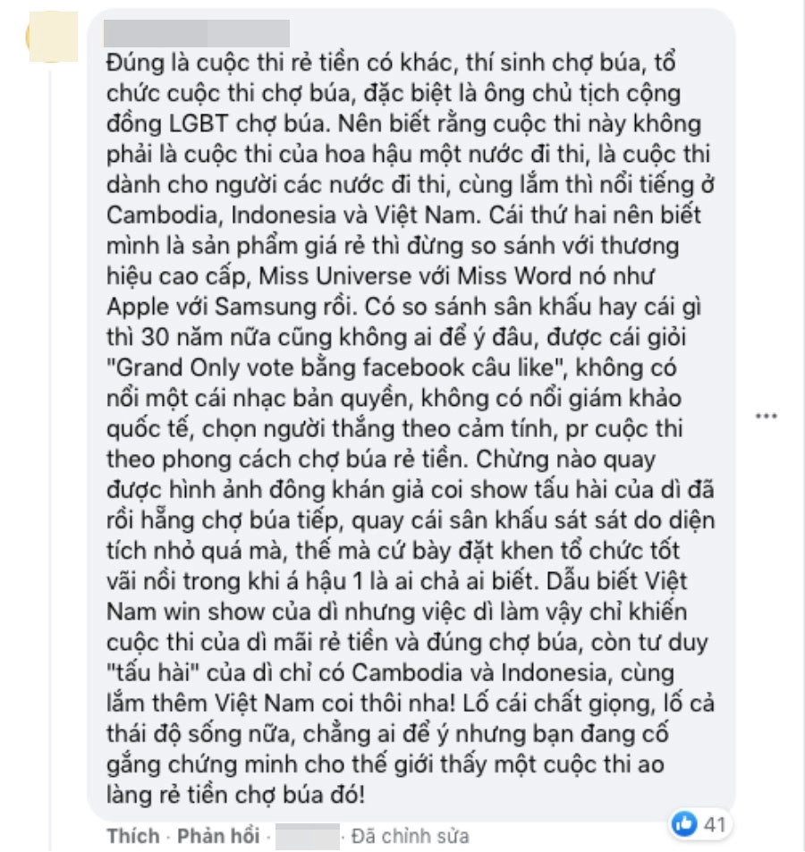 Drama miss grand fan thuỳ tiên quay lưng ném đá btc fan miss universe bất bình vào cuộc - 4