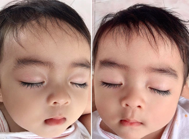 Em bé có đôi mắt búp bê sống thấy diện mạo mẹ bé ai cũng xuýt xoa di truyền - 2