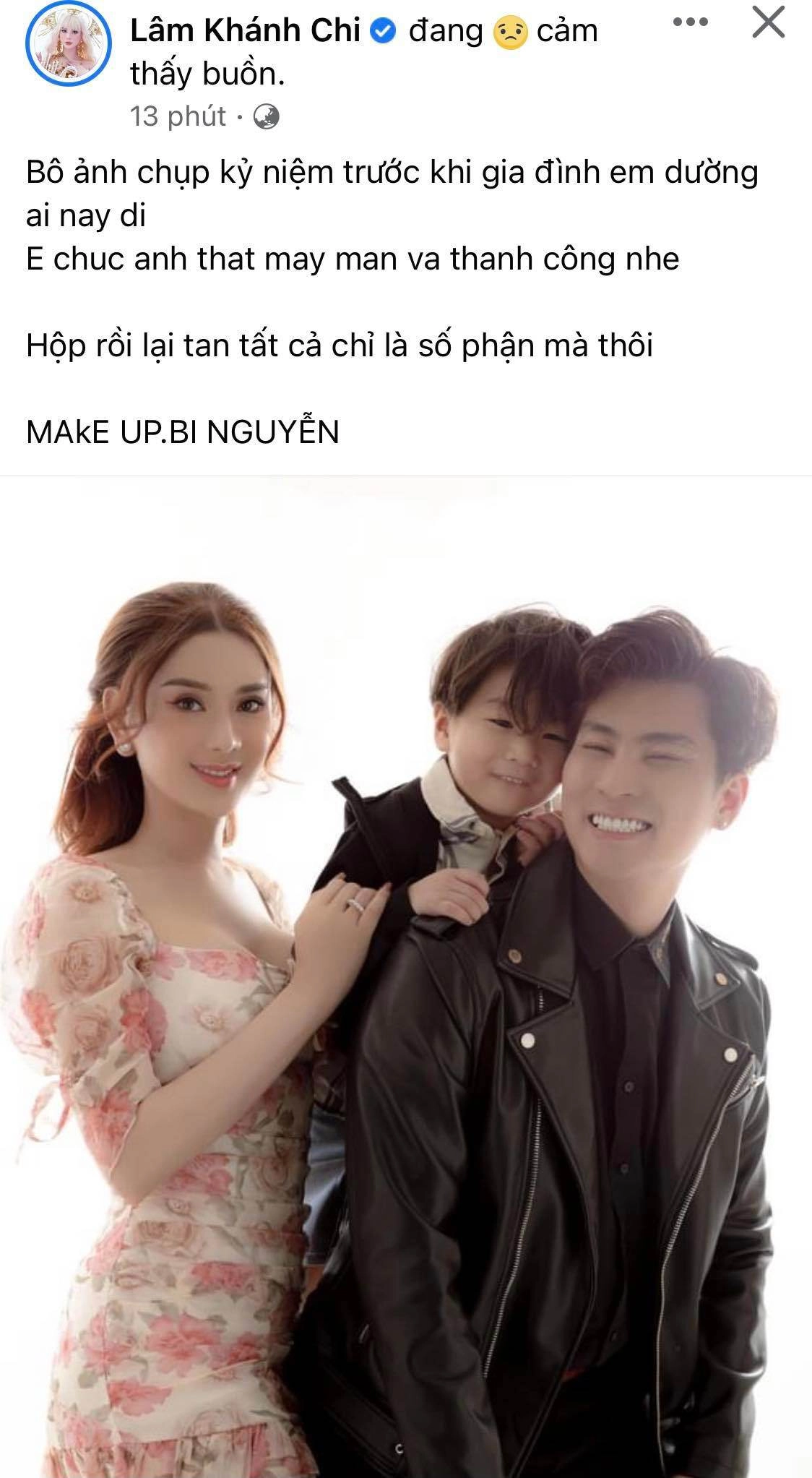 Hậu ly hôn lâm khánh chi không ngại đăng ảnh gia đình 3 người còn chia sẻ thật buồn - 1
