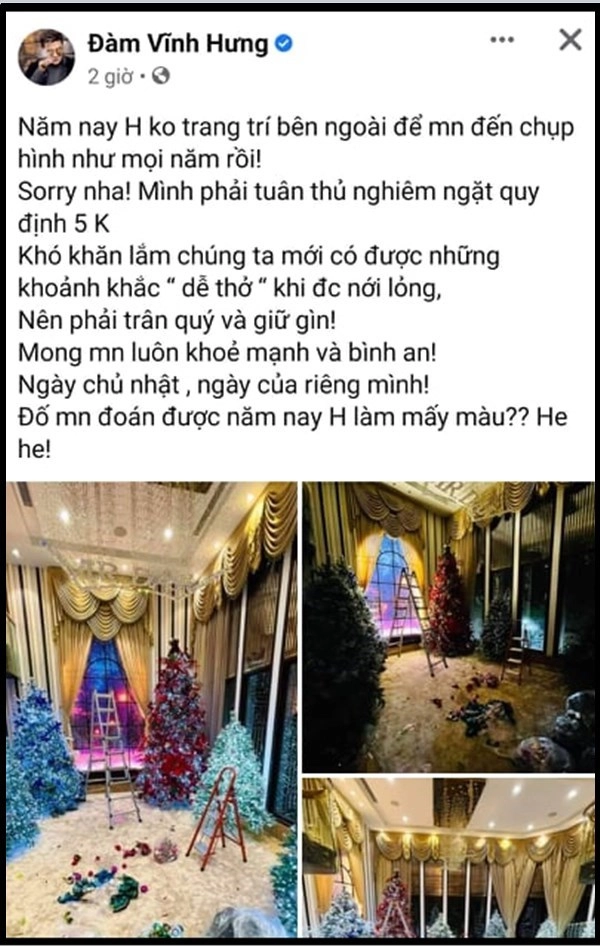 Hậu ly hôn mới cuối tháng 10 đàm vĩnh hưng đã trang trí noel trong biệt thự 90 tỷ - 2