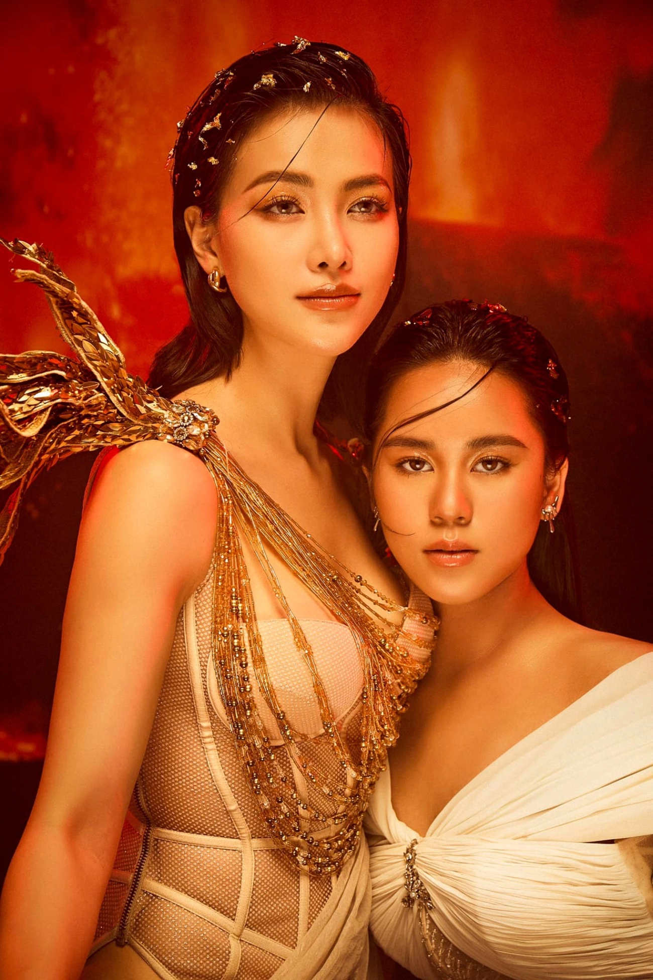 Hoa hậu nhí 14 tuổi cật lực ép cân chụp hình cùng phương khánh đôi chân vòng eo đáng nể - 1