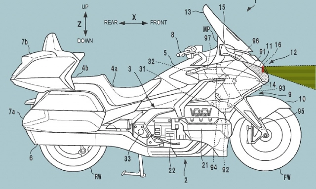 Honda goldwing tiết lộ thiết kế radar hành trình thích ứng - 1