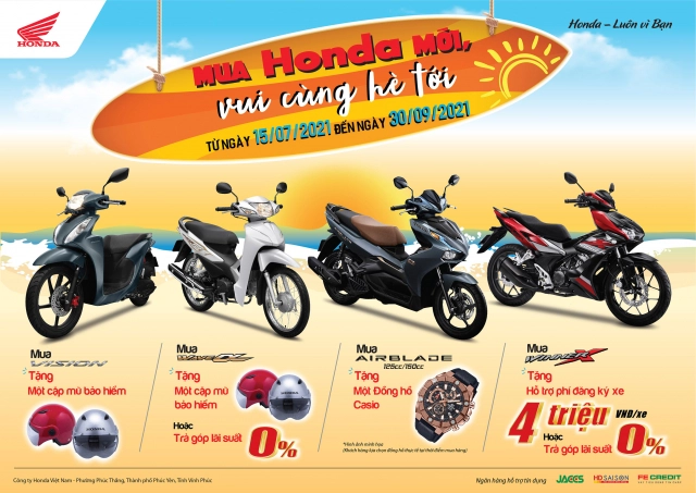 Honda vn tung ưu đãi hấp dẫn cho khách hàng mua xe wave alpha vision air blade - 1