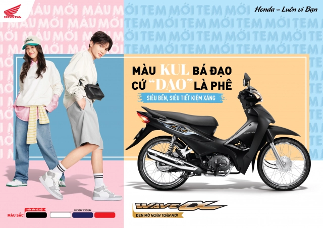 Honda wave alpha 2023 màu kul bá đạo cứ dạo là phê - 1