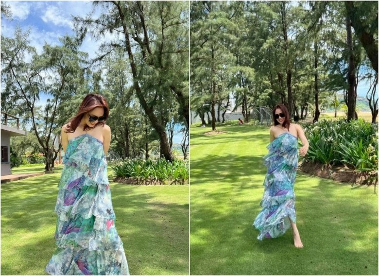 Hồng diễm cứ đi biển là mang cả vali đồbánh bèou40 rửa mắt chị em với bao laváy xinh - 2