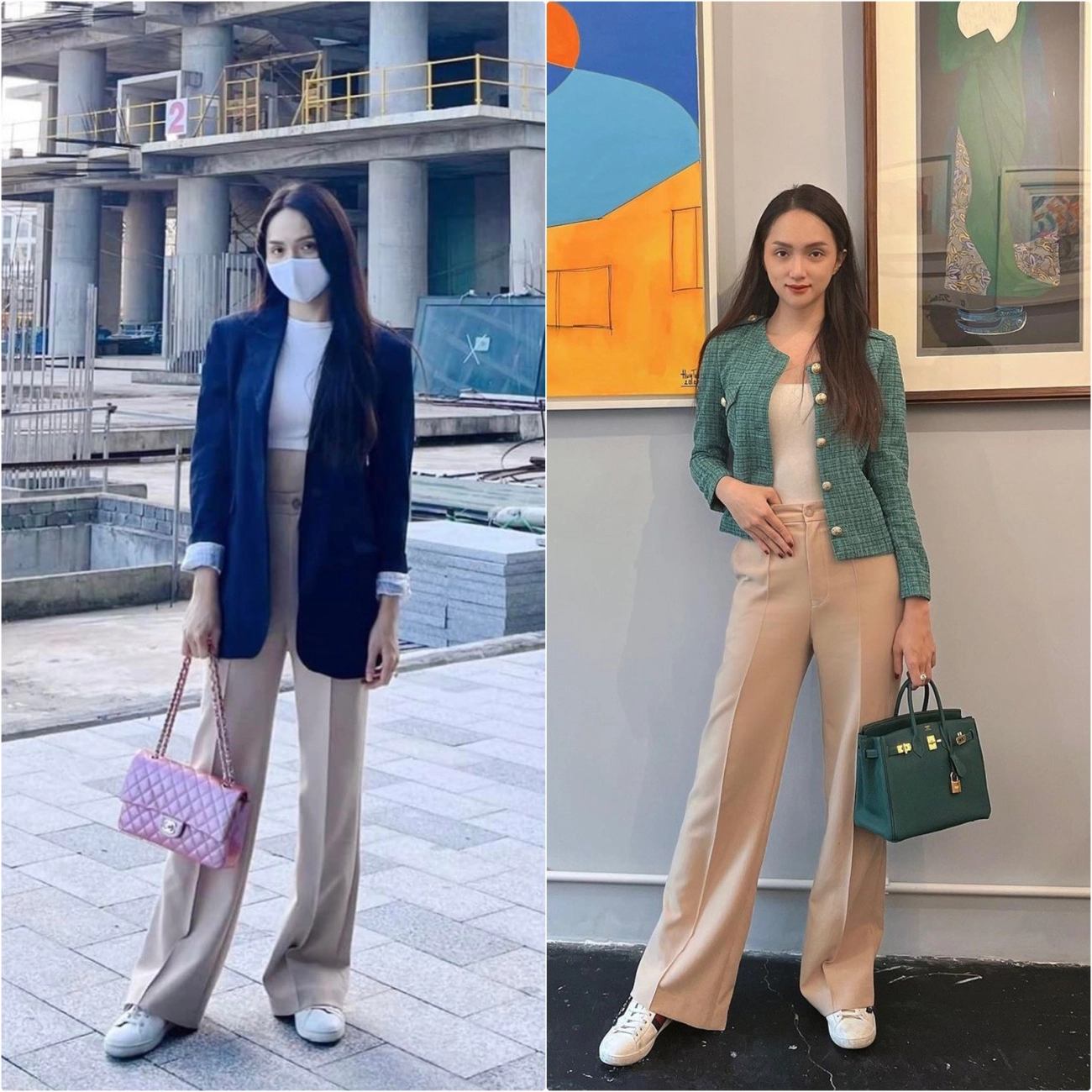 Hương giang cứ mặc váy ngắn catwalk là bị chê mặc chiếc quần mốt cũ che chân vòng kiềng lại thêm sang - 7
