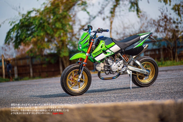 Kawasaki ksr 110 toát ra vẻ nguy hiểm với dàn chân thắng là cắm đầu - 15