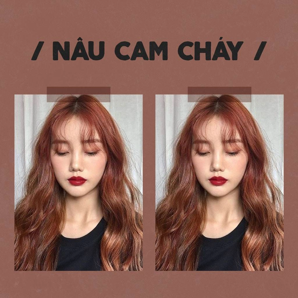 Không những nịnh da làm bật tone tốt nhuộm tóc màu nâu cam còn giúp nàng hack tuổi dễ dàng - 5
