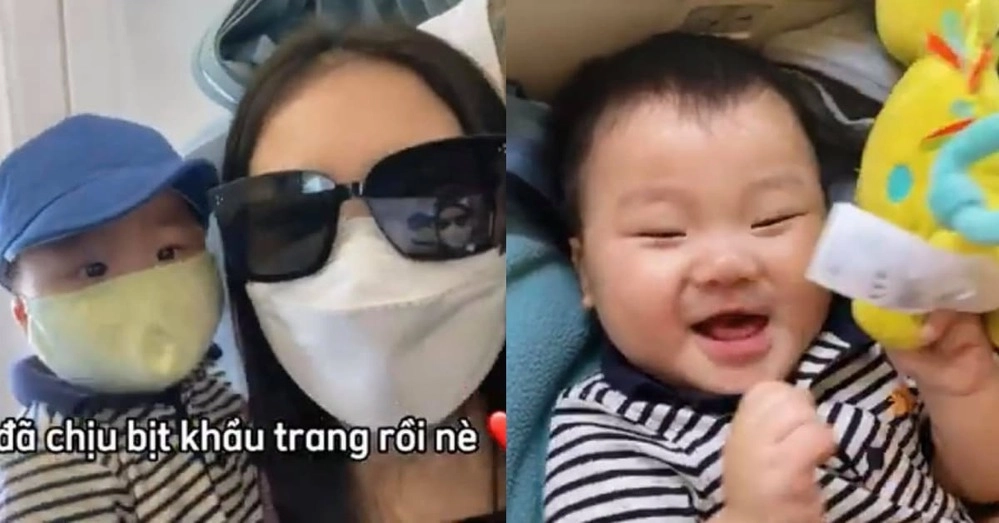 Lần đầu đi máy bay con cường đôla ngoan ngoãn leon khiến hà hồ muốn đội quần - 2