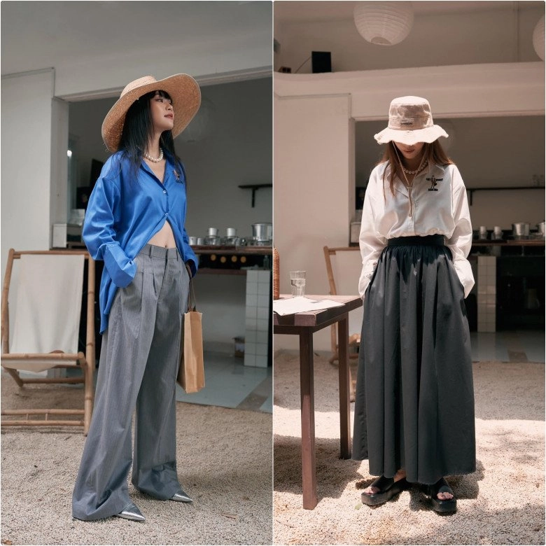 lên đồ sành điệu với đủ style mấy ai biết chị em yến trang-yến nhi chỉ mặc toàn sơ mi nam - 8