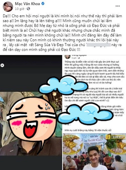 Mạc văn khoa đau lòng chat với người chê con gái xấu bố mẹ xấu đẻ con đẹp sao được - 3