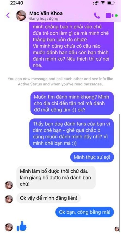 Mạc văn khoa đau lòng chat với người chê con gái xấu bố mẹ xấu đẻ con đẹp sao được - 6