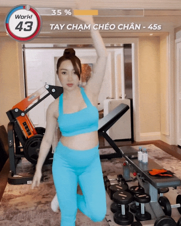 Mang thai đôi bụng to vượt mặt bà xã chi bảo tay vai vẫn thon thả nhờ 5 động tác - 15