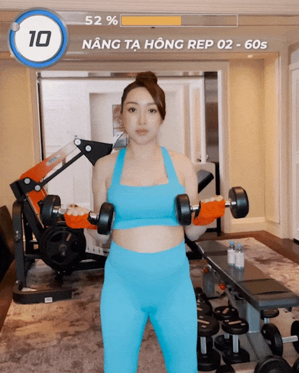 Mang thai đôi bụng to vượt mặt bà xã chi bảo tay vai vẫn thon thả nhờ 5 động tác - 19