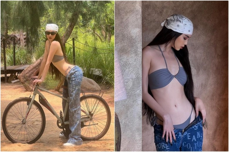 Mẹ bỉm hot nhất vbiz kéo trễ quần biến tấu áo tắm nửa kín nửa hở phóng khoángchẳng kém ngọc trinh - 4