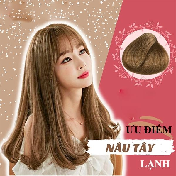 Nâu tây lạnh màu tóc đẹp sang trọng quyến rũ giúp tôn da - 2