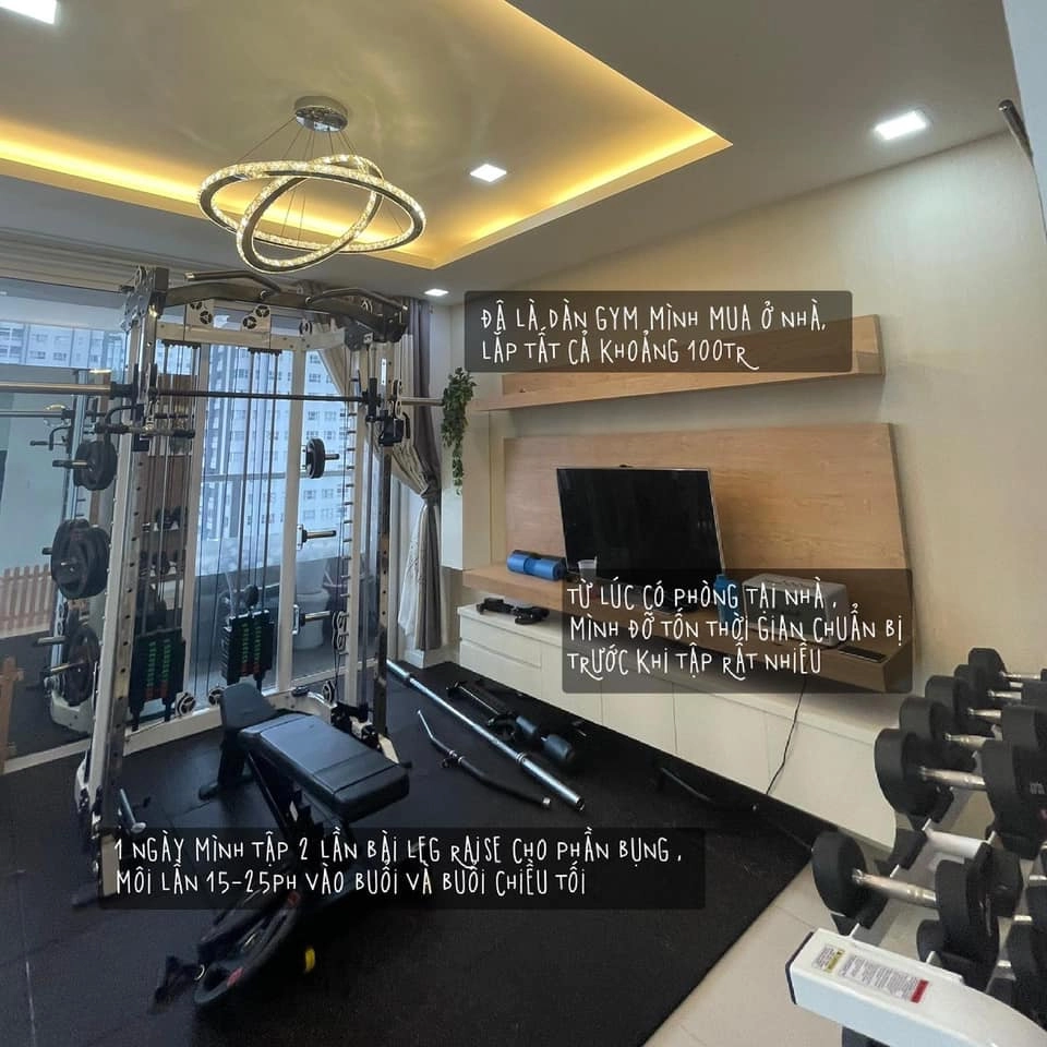 Ngán dịch beauty blogger tự mở phòng gym tại gia hơn trăm triệu độ body chuẩn múi sầu riêng - 4