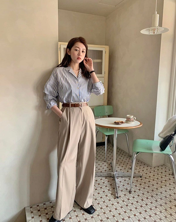 Nhìn hội gái hàn diện quần âu màu be đẹp mê nàng công sở sẽ muốn sắm ngay vài chiếc - 3