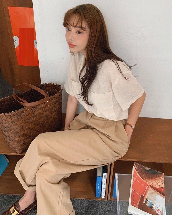 Nhìn hội gái hàn diện quần âu màu be đẹp mê nàng công sở sẽ muốn sắm ngay vài chiếc - 6