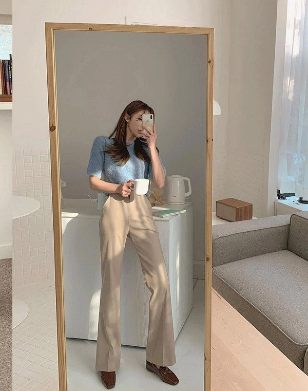 Nhìn hội gái hàn diện quần âu màu be đẹp mê nàng công sở sẽ muốn sắm ngay vài chiếc - 7