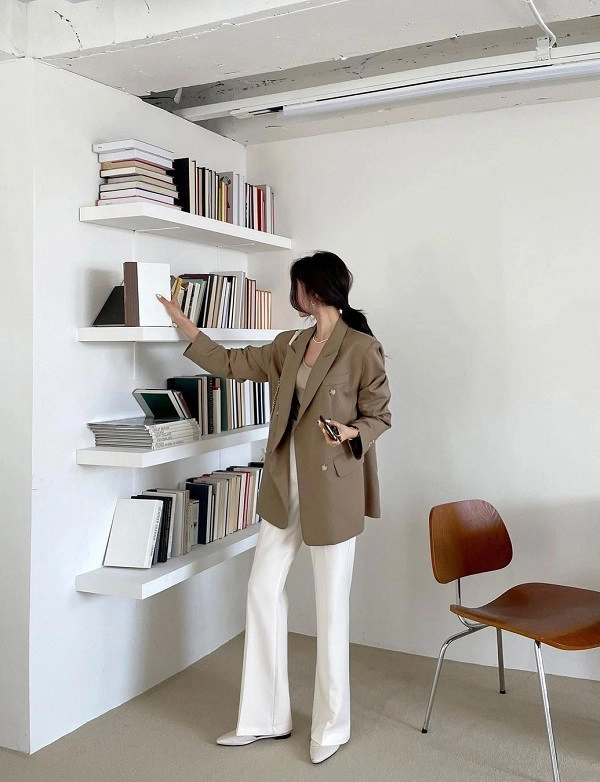Nhìn hội gái hàn diện quần âu màu be đẹp mê nàng công sở sẽ muốn sắm ngay vài chiếc - 8