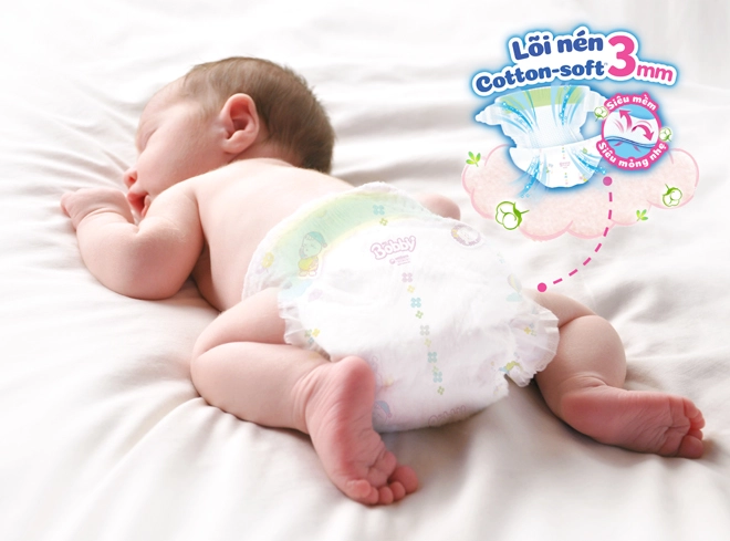 Những cải tiến làm nên cuộc cách mạng mỏng mềm cho tã dán sơ sinh bobby lõi nén cotton-soft 3mm - 3