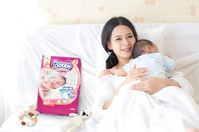 Những nỗi lo của mẹ lính mới đã có tã dán bobby lõi nén cotton-soft 3mm giải quyết - 1