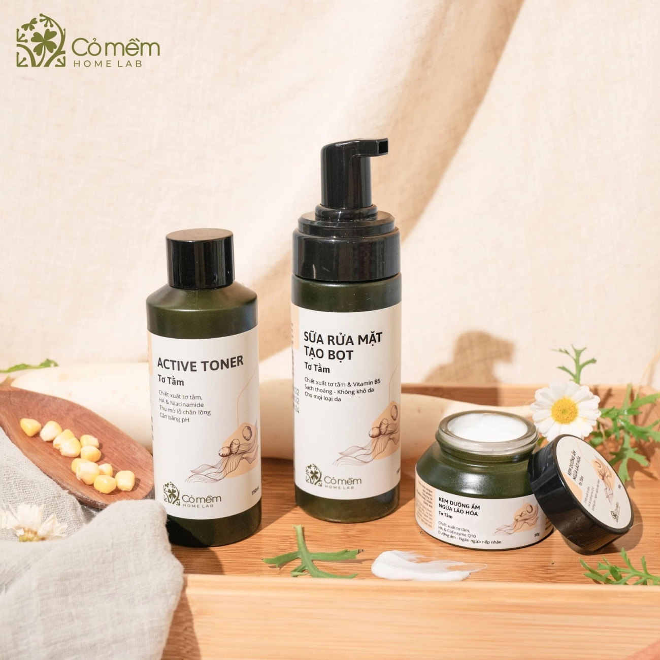 Review bộ chăm sóc da tơ tằm của cỏ mềm tối giản - dịu nhẹ - cho da mướt mịn - 5