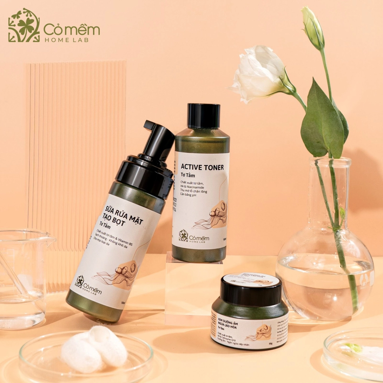 Review bộ chăm sóc da tơ tằm của cỏ mềm tối giản - dịu nhẹ - cho da mướt mịn - 6