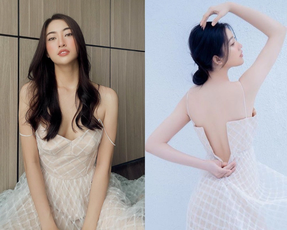 So găng màn đụng hàng gợi cảm lương thuỳ linh thuý ngân lả lơi quai váy - 5