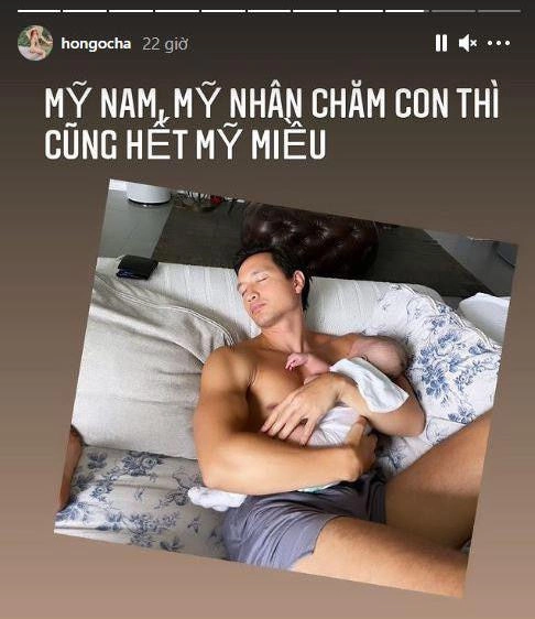 Thay vợ chăm con các ông bố sao nam việt gục ngã ngủ quên khi con còn thức - 2