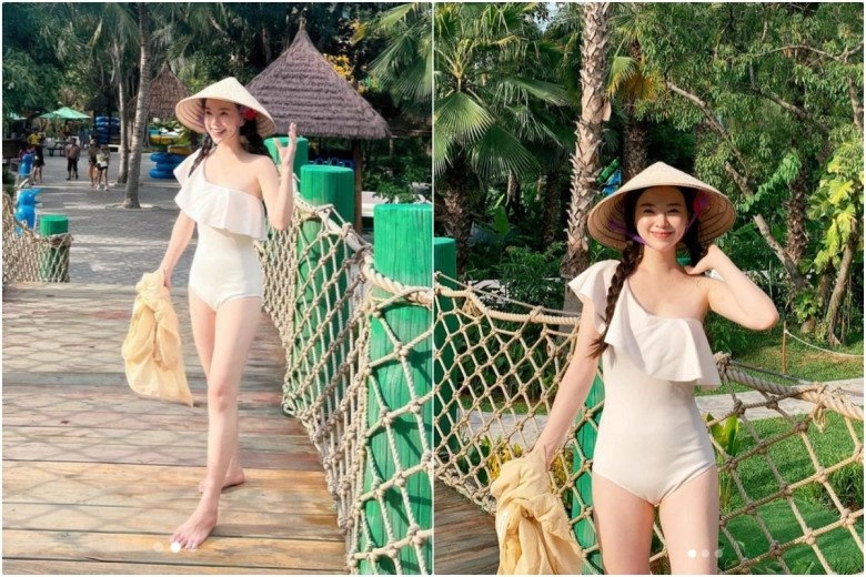 thiên thần nội y hàn đến việt nam mặc bikini đội nón lá đẹp đến nao lòng - 4