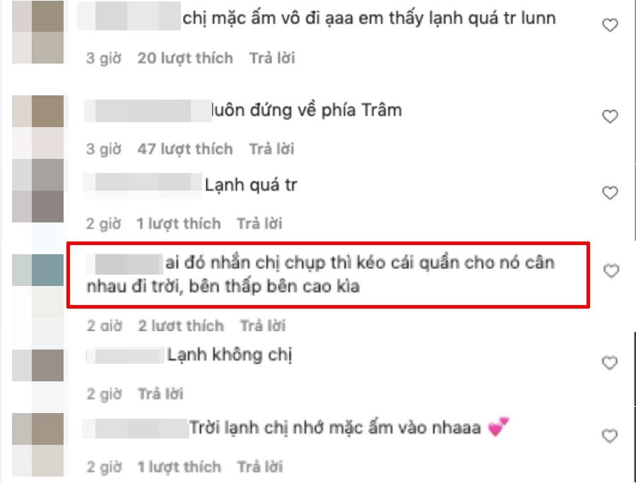 Thiều bảo trâm giữa tâm bão ăn diện phong phanh diện quần ngắn cũn bên thấp bên cao - 3