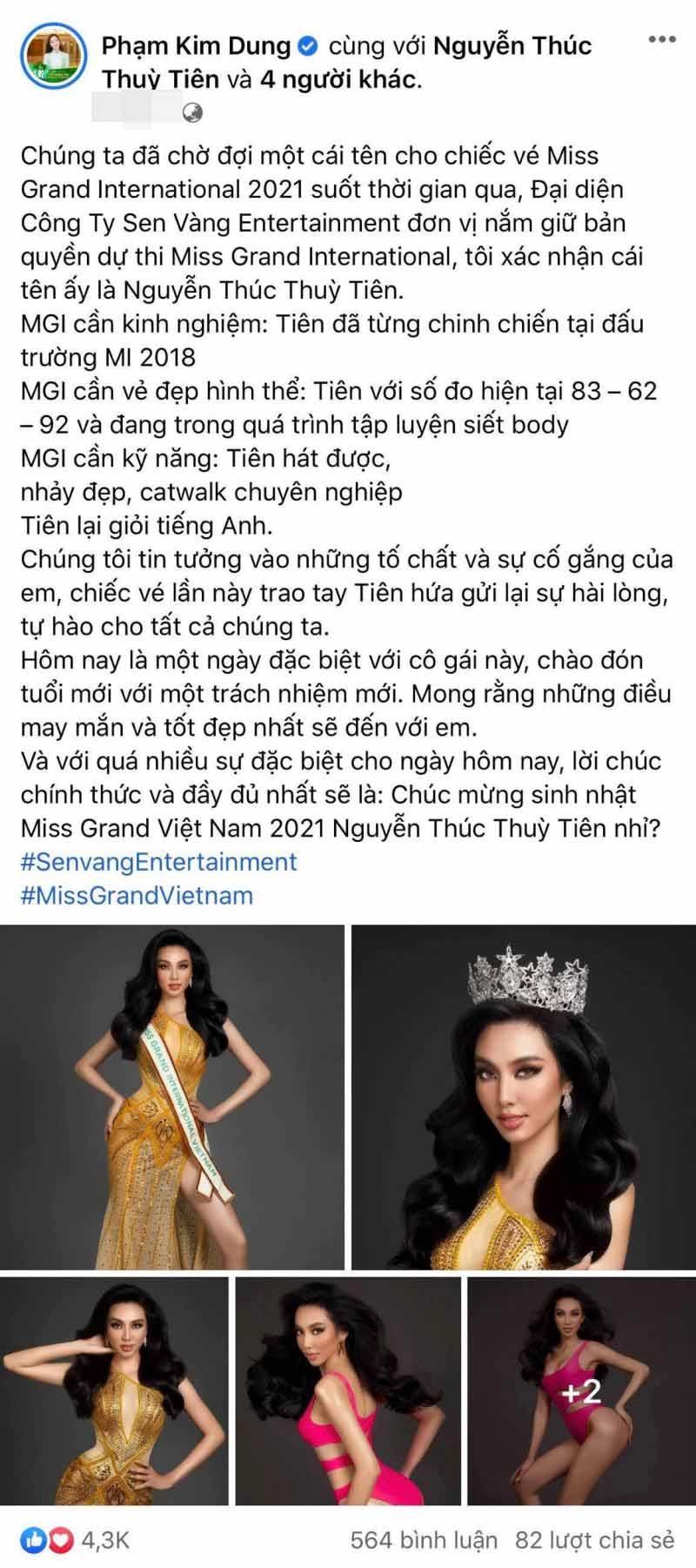 Thuỳ tiên thi miss grand 2021 body hừng hực nhưng vướng phốt cđm phản ứng dữ dội - 1
