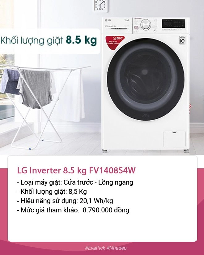 Top 5 máy giặt lồng ngang giá rẻ dưới 10 triệu tốt nhất 2022 - 2