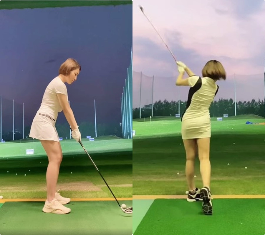 Trâm anh làm người xem hú tim khi diện váy siêu ngắn đánh golf - 6