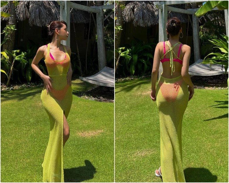 Trương quỳnh anh đi bơi mặc phủ kín chân nhưng nhìn kĩ ai cũng mê sắc vóc mẹ đơn thân - 4