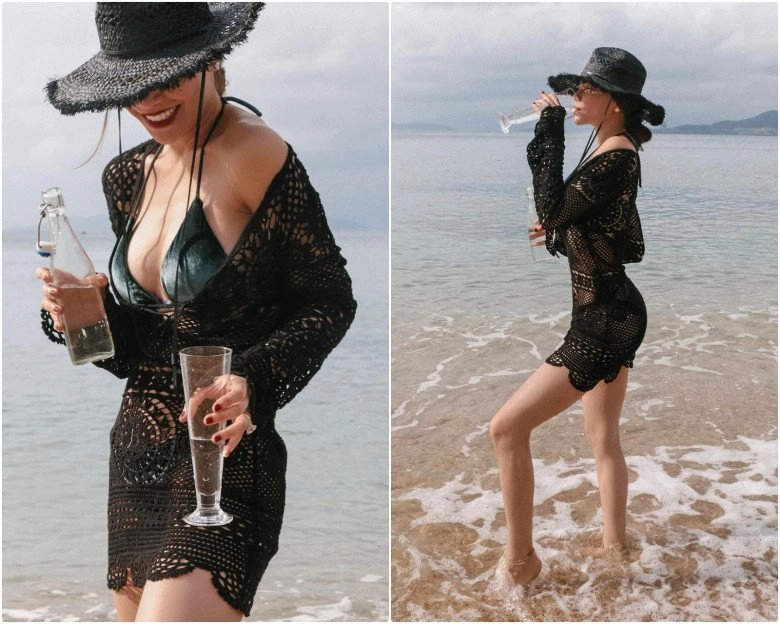 Trương quỳnh anh đi bơi mặc phủ kín chân nhưng nhìn kĩ ai cũng mê sắc vóc mẹ đơn thân - 7