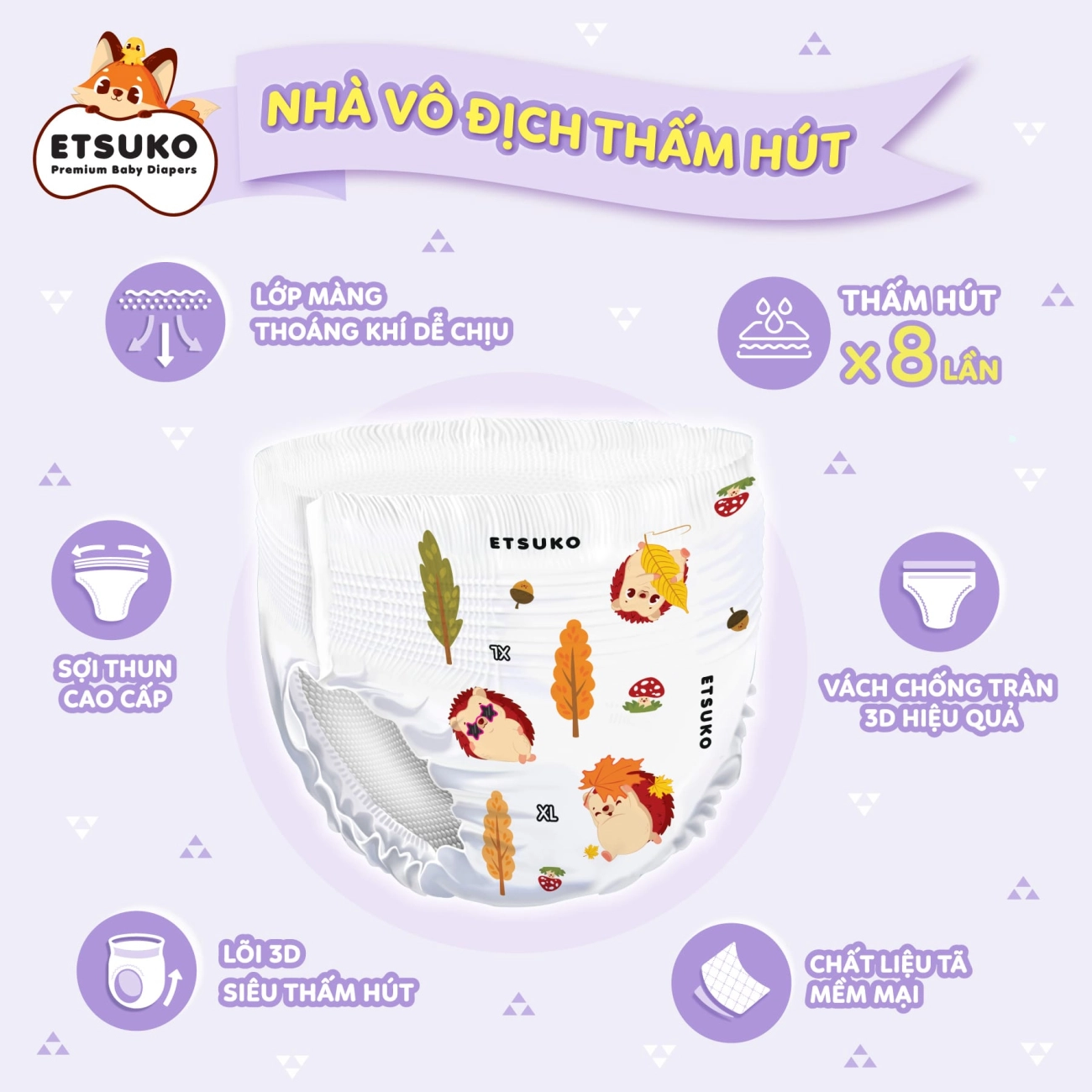 Ưu điểm vượt trội của tã etsuko vừa ra mắt - 1