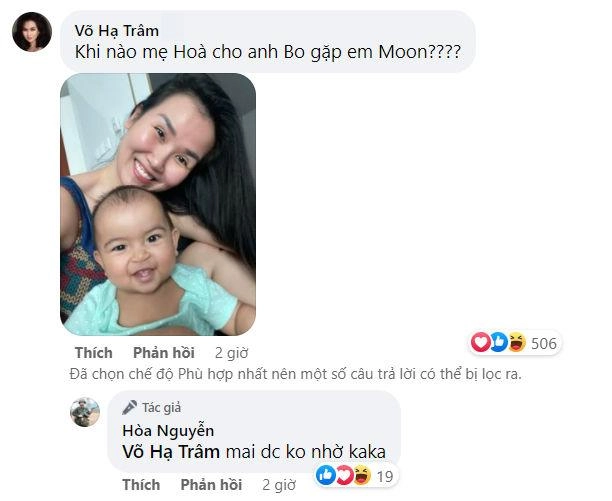 Võ hạ trâm nóng lòng cho con gái lai ấn gặp con trai hòa minzy bé moon quá háo hức - 4