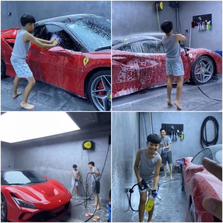 Vợ vắng nhà cường đôla khoe đưa 2 con đánh lẻ ăn ngoài trên bàn có chiếc túi nữ khả nghi - 9