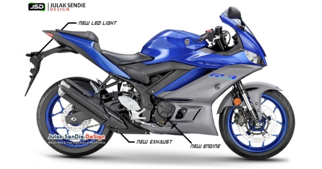 Yamaha r3 lộ diện hình ảnh thiết kế mới dự kiến nâng cấp động cơ mới - 1