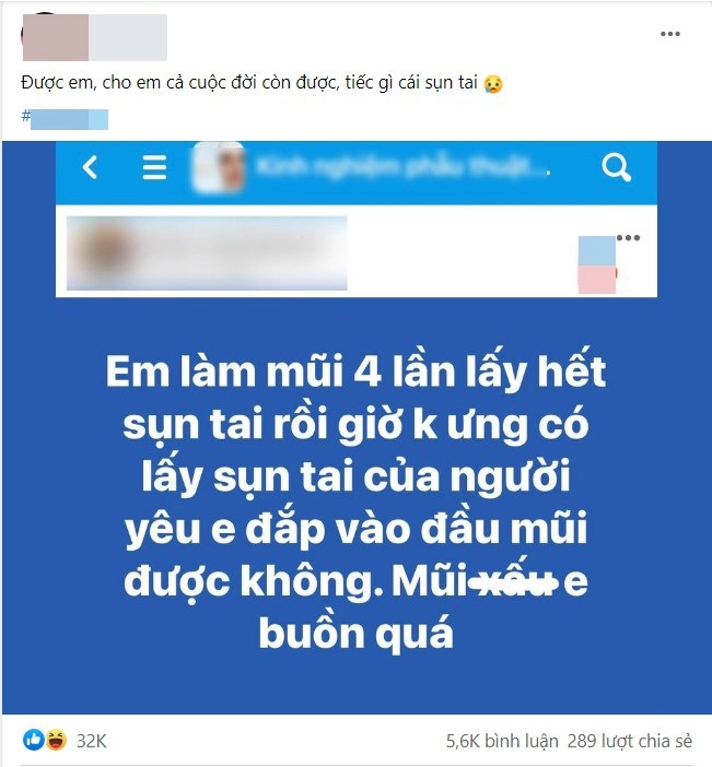 Đòi lấy sụn tai bạn trai nâng mũi gái xinh làm cõi mạng lao đao bác sĩ trả lời thế nào - 2