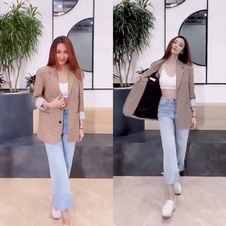 Mặc mỗi áo blazer chị đẹp ngân khánh trổ tài xào nấu lấp ló bra vẫn chuẩn tình đầu quốc dân - 2