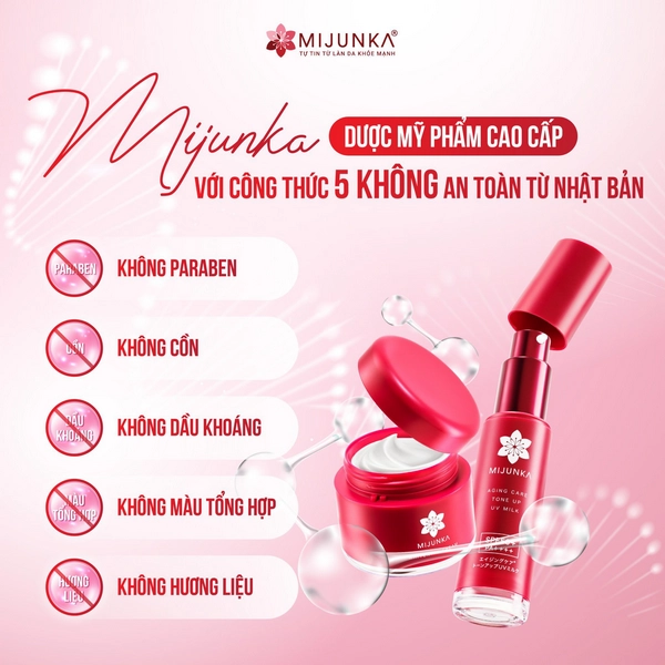 Review kem chống nắng mijunka aging care tone up uv milk - 1