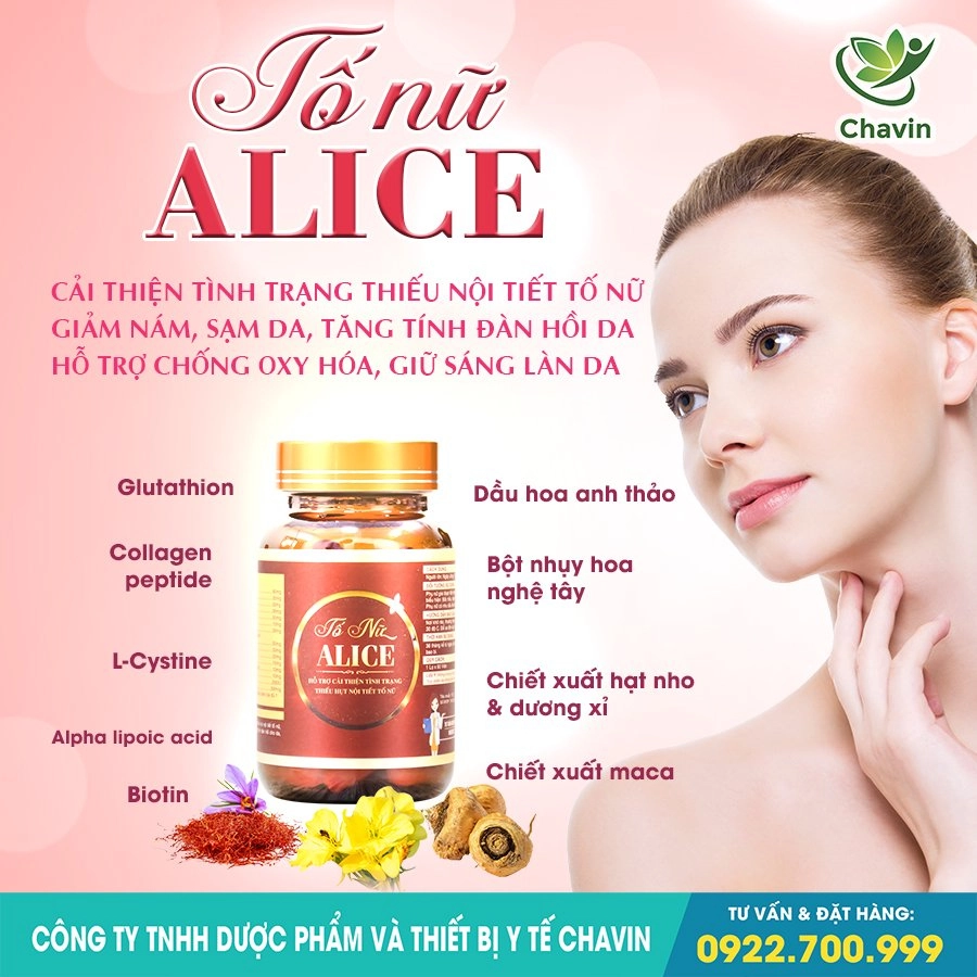 Tố nữ alice cải thiện thiếu hụt nội tiết tố nữ hỗ trợ giảm nám đẹp da - 1