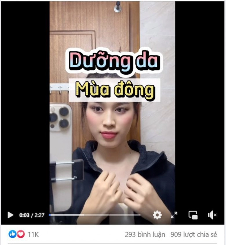 Có gì gây tranh cãi ở clip dưỡng da ban đêm của đỗ thị hà mà thu về gần 1k lượt chia sẻ - 1