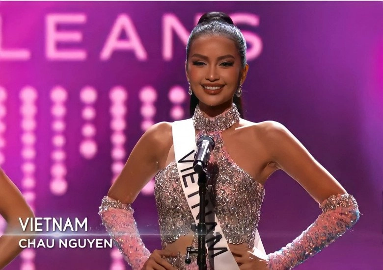 Người hâm mộ việt nam tự hào vì ngọc châu quá đẹp khoe rãnh bụng hứng trọn ánh đèn miss universe - 1